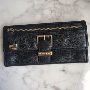 Michael Kors Black and Gold Leather Wallet